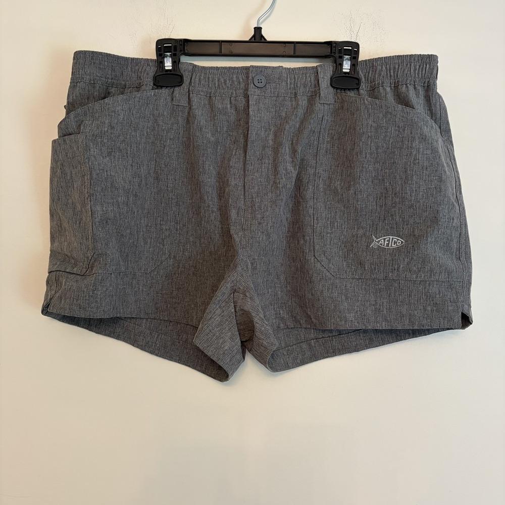 Aftco‎ Size 10 Gray Nylon Performance Fishing Shorts Athleisure Outdoor